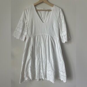 Madewell white eyelet dress